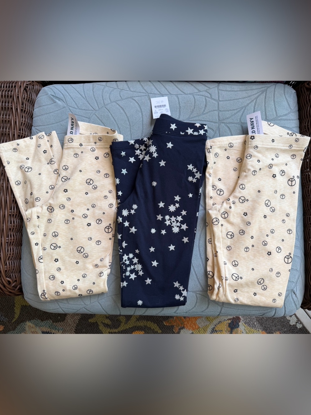 THREE (3) NEW WITH TAGS Girls Leggings Size 8, Crewcuts & Old Navy NWT, bundle